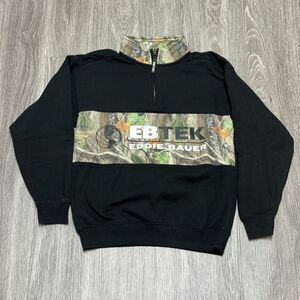 Eddie Bauer EBTEK Asap Worldwide Camo Jacket Mens Small Black Quarter Zip Street